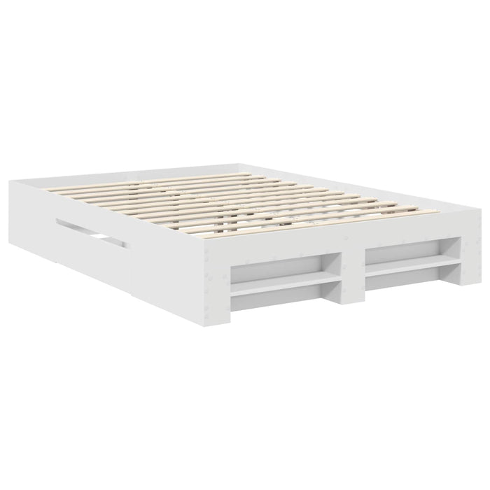 Cadru de pat cu headboard Alb 150 x 200 cm Lemn compozit - WALTI WALTI