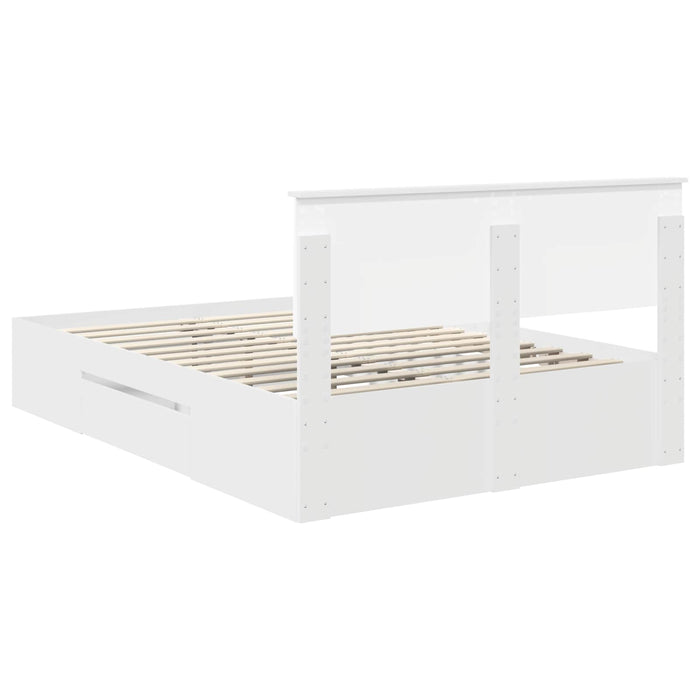 Cadru de pat cu headboard Alb 150 x 200 cm Lemn compozit - WALTI WALTI