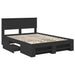 Cadru de pat cu headboard Negru 150 x 200 cm Lemn compozit - WALTI WALTI