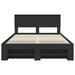 Cadru de pat cu headboard Negru 150 x 200 cm Lemn compozit - WALTI WALTI