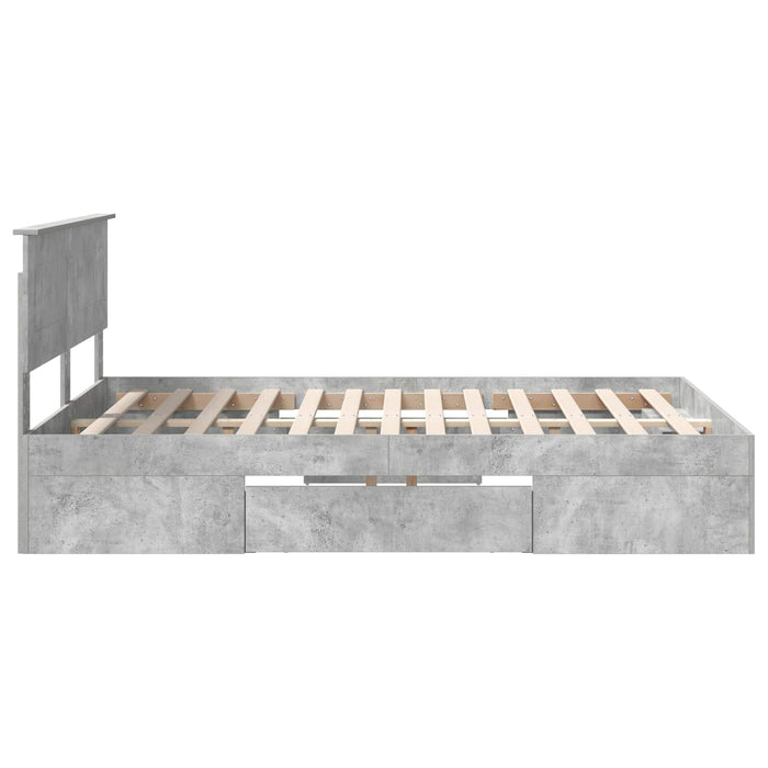 Cadru de pat Gri din beton 150 x 200 cm Lemn compozit - WALTI WALTI