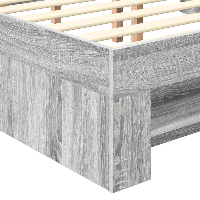 Cadru de pat cu headboard Gri Sonoma 150 x 200 cm Lemn compozit - WALTI WALTI