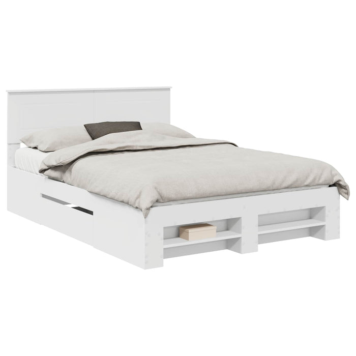 Cadru de pat cu headboard Alb 140 x 200 cm Lemn compozit - WALTI WALTI