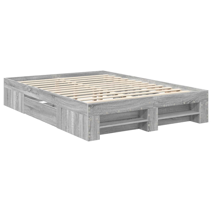 Cadru de pat cu headboard Gri Sonoma 140 x 200 cm Lemn compozit - WALTI WALTI