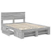 Cadru de pat cu headboard Gri Sonoma 140 x 200 cm Lemn compozit - WALTI WALTI