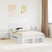 Cadru de pat cu headboard Alb 137 x 203 cm Lemn compozit - WALTI WALTI