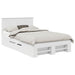 Cadru de pat cu headboard Alb 137 x 203 cm Lemn compozit - WALTI WALTI