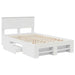 Cadru de pat cu headboard Alb 137 x 203 cm Lemn compozit - WALTI WALTI