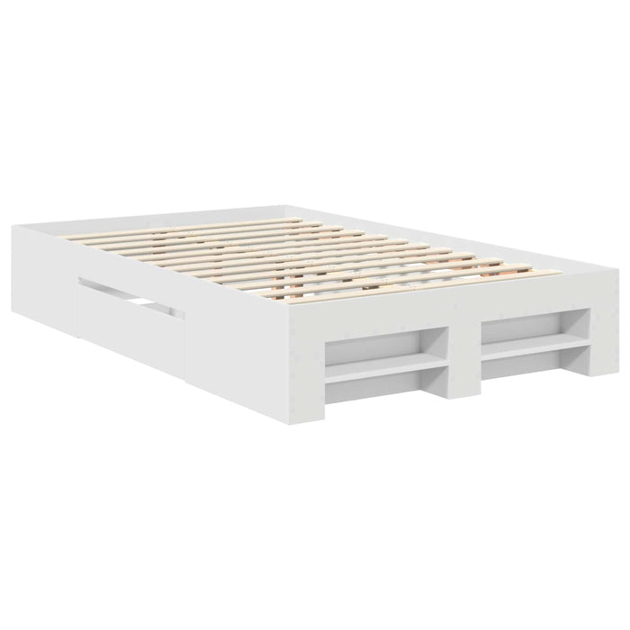 Cadru de pat cu headboard Alb 137 x 203 cm Lemn compozit - WALTI WALTI