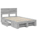 Cadru de pat cu headboard Gri Sonoma 137 x 203 cm Lemn compozit - WALTI WALTI