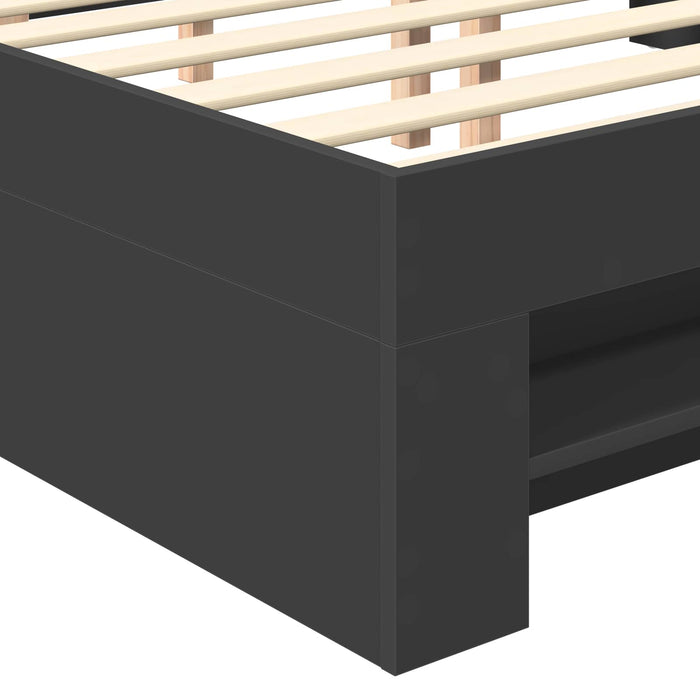 Cadru de pat cu headboard Negru 120 x 200 cm Lemn compozit WALTI