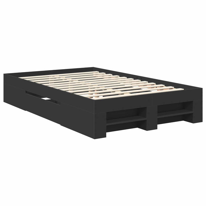 Cadru de pat cu headboard Negru 120 x 200 cm Lemn compozit WALTI