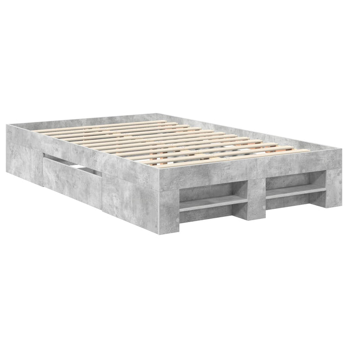 Cadru de pat Gri din beton 120 x 200 cm Lemn compozit WALTI