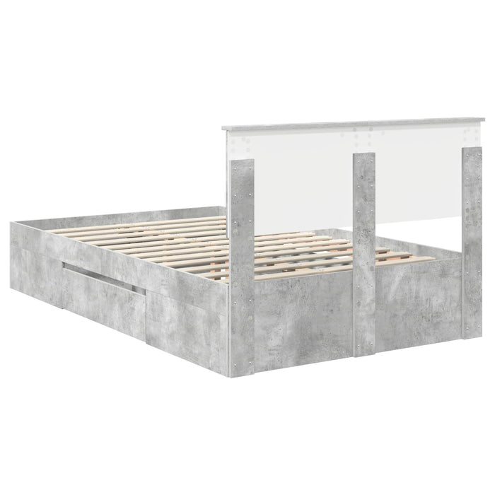 Cadru de pat Gri din beton 120 x 200 cm Lemn compozit WALTI