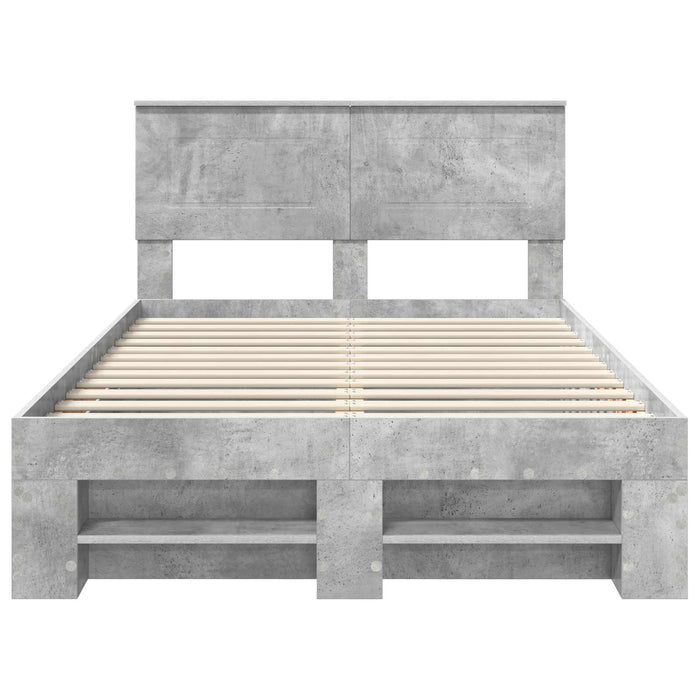 Cadru de pat Gri din beton 120 x 200 cm Lemn compozit WALTI