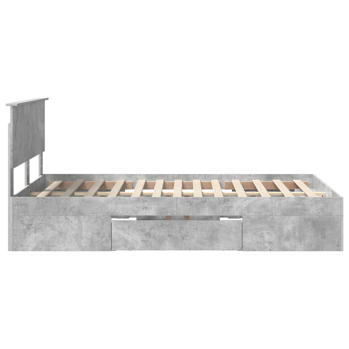 Cadru de pat Gri din beton 120 x 200 cm Lemn compozit WALTI