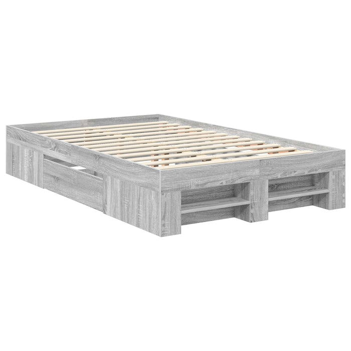 Cadru de pat cu headboard Gri Sonoma 120 x 200 cm Lemn compozit - WALTI WALTI