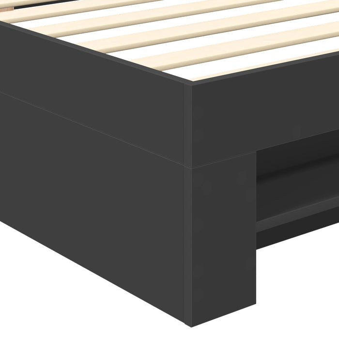 Cadru de pat cu headboard Negru 100 x 200 m Lemn compozit WALTI