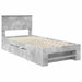 Cadru de pat Gri din beton 100 x 200 m Lemn compozit - WALTI WALTI