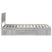 Cadru de pat cu headboard Gri Sonoma 100 x 200 m Lemn compozit - WALTI WALTI