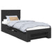 Cadru de pat cu headboard Negru 90 x 200 cm Lemn compozit - WALTI WALTI