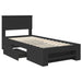 Cadru de pat cu headboard Negru 90 x 200 cm Lemn compozit - WALTI WALTI