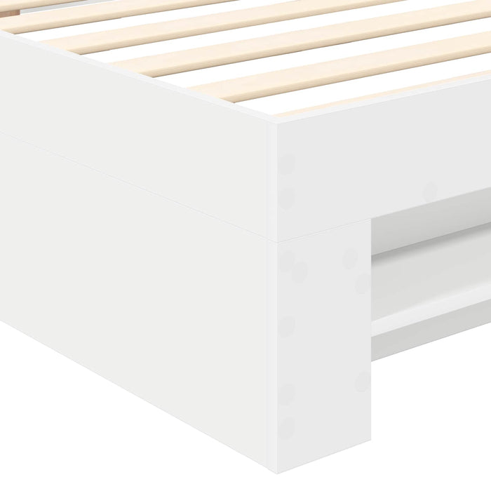 Cadru de pat cu headboard Alb 90 x 200 cm Lemn compozit - WALTI WALTI