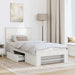 Cadru de pat cu headboard Alb 90 x 200 cm Lemn compozit - WALTI WALTI