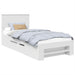 Cadru de pat cu headboard Alb 90 x 200 cm Lemn compozit - WALTI WALTI
