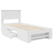 Cadru de pat cu headboard Alb 90 x 200 cm Lemn compozit - WALTI WALTI