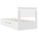Cadru de pat cu headboard Alb 90 x 200 cm Lemn compozit - WALTI WALTI