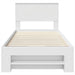 Cadru de pat cu headboard Alb 90 x 200 cm Lemn compozit - WALTI WALTI