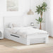 Cadru de pat cu headboard Alb 80 x 200 cm Lemn compozit - WALTI WALTI