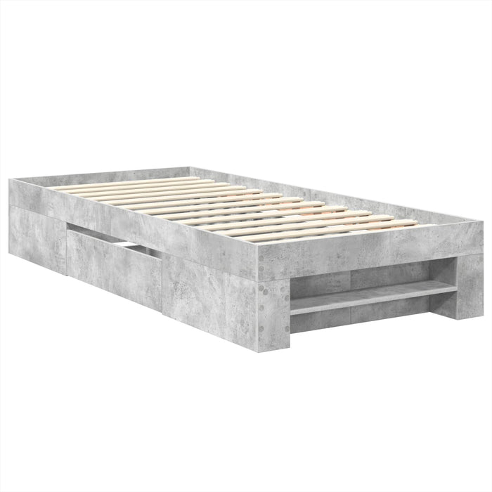 Cadru de pat Gri din beton 80 x 200 cm Lemn compozit - WALTI WALTI