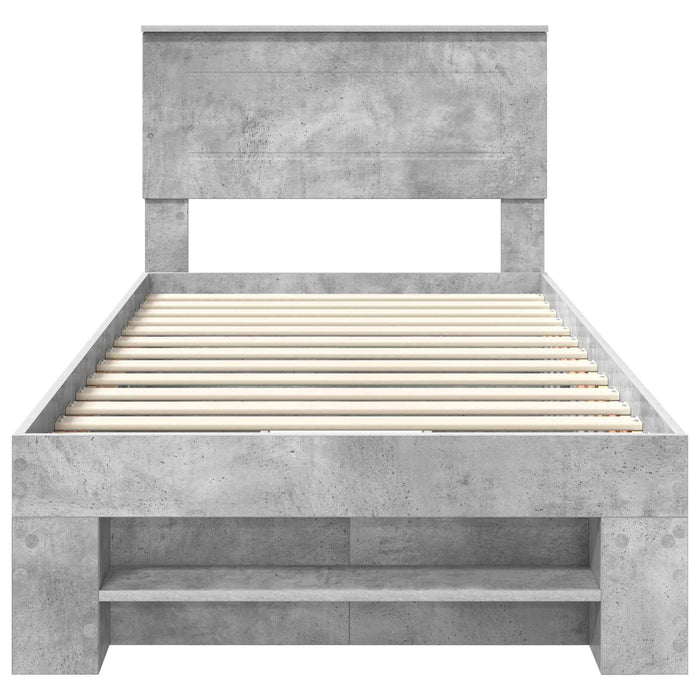 Cadru de pat Gri din beton 80 x 200 cm Lemn compozit - WALTI WALTI