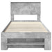 Cadru de pat Gri din beton 80 x 200 cm Lemn compozit - WALTI WALTI