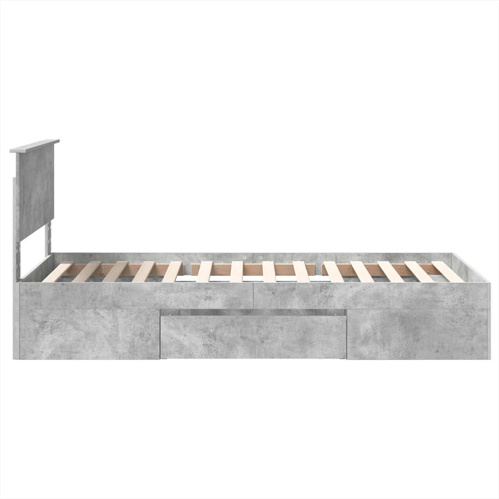 Cadru de pat Gri din beton 80 x 200 cm Lemn compozit - WALTI WALTI