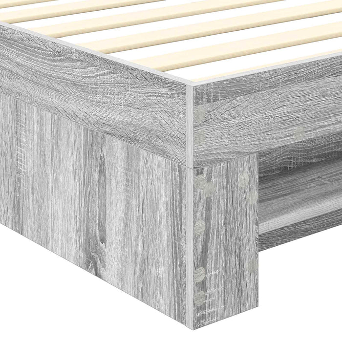 Cadru de pat cu headboard Gri Sonoma 80 x 200 cm Lemn compozit - WALTI WALTI