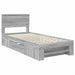 Cadru de pat cu headboard Gri Sonoma 80 x 200 cm Lemn compozit - WALTI WALTI