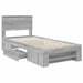 Cadru de pat cu headboard Gri Sonoma 80 x 200 cm Lemn compozit - WALTI WALTI