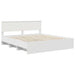 Cadru de pat cu headboard Alb 200 x 200 cm Lemn compozit - WALTI WALTI