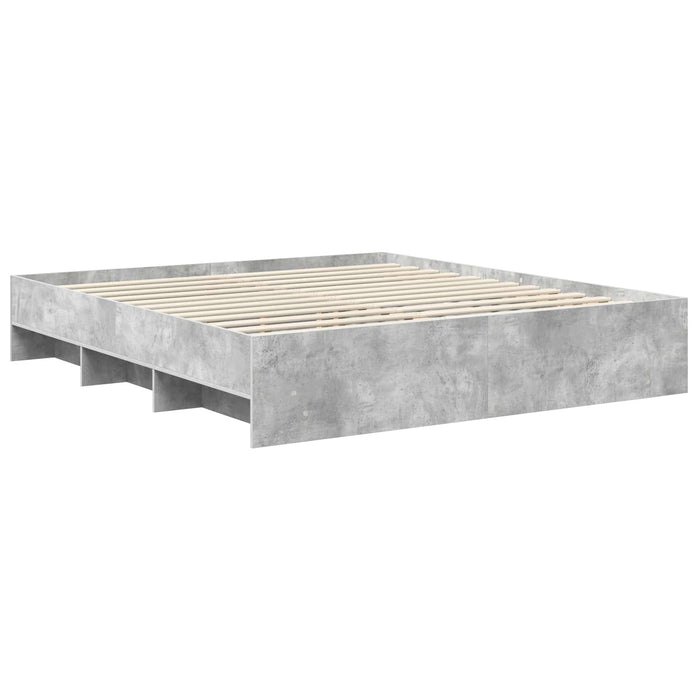 Cadru de pat Gri din beton 200 x 200 cm Lemn compozit - WALTI WALTI