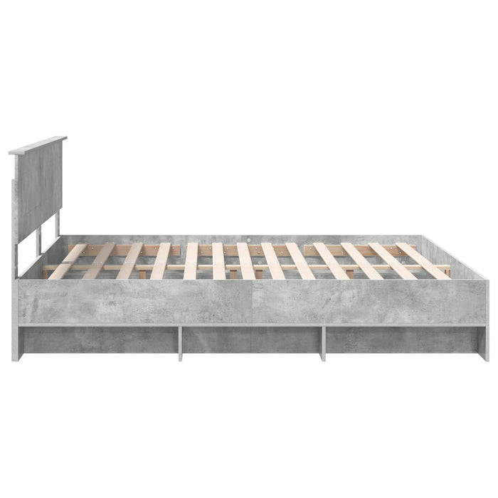 Cadru de pat Gri din beton 200 x 200 cm Lemn compozit - WALTI WALTI
