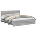 Cadru de pat cu headboard Gri Sonoma 200 x 200 cm Lemn compozit - WALTI WALTI