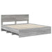 Cadru de pat cu headboard Gri Sonoma 200 x 200 cm Lemn compozit - WALTI WALTI