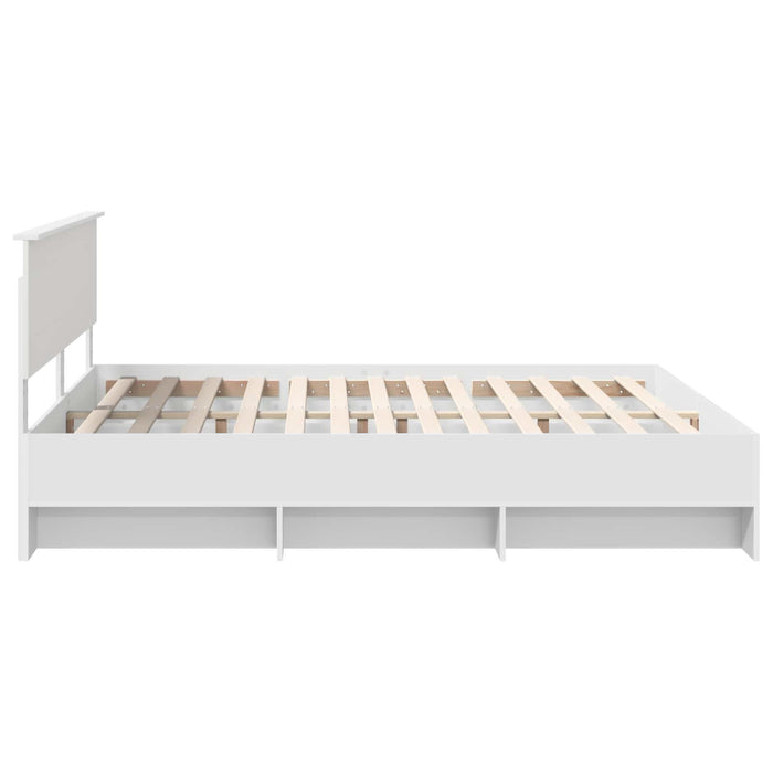 Cadru de pat cu headboard Alb 180 x 200 cm Lemn compozit - WALTI WALTI