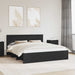 Cadru de pat cu headboard Negru 180 x 200 cm Lemn compozit - WALTI WALTI