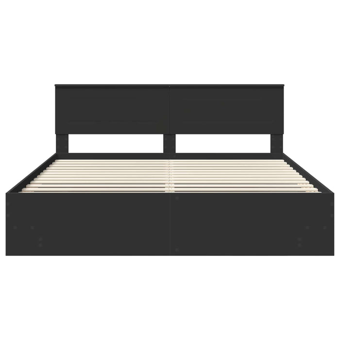 Cadru de pat cu headboard Negru 180 x 200 cm Lemn compozit - WALTI WALTI