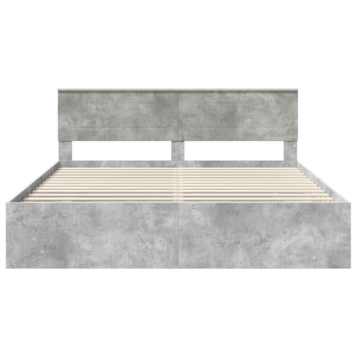 Cadru de pat Gri din beton 180 x 200 cm Lemn compozit - WALTI WALTI