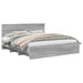 Cadru de pat cu headboard Gri Sonoma 180 x 200 cm Lemn compozit - WALTI WALTI